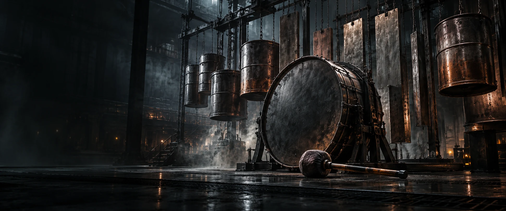 Cinematic Drums: Industrial artwork