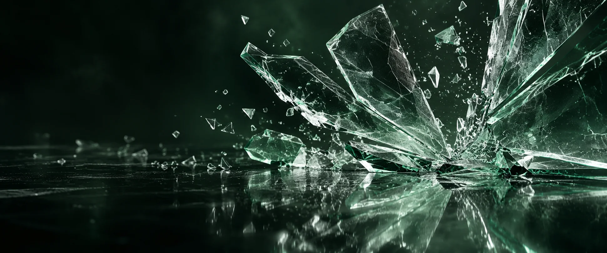 Destruction: Glass artwork